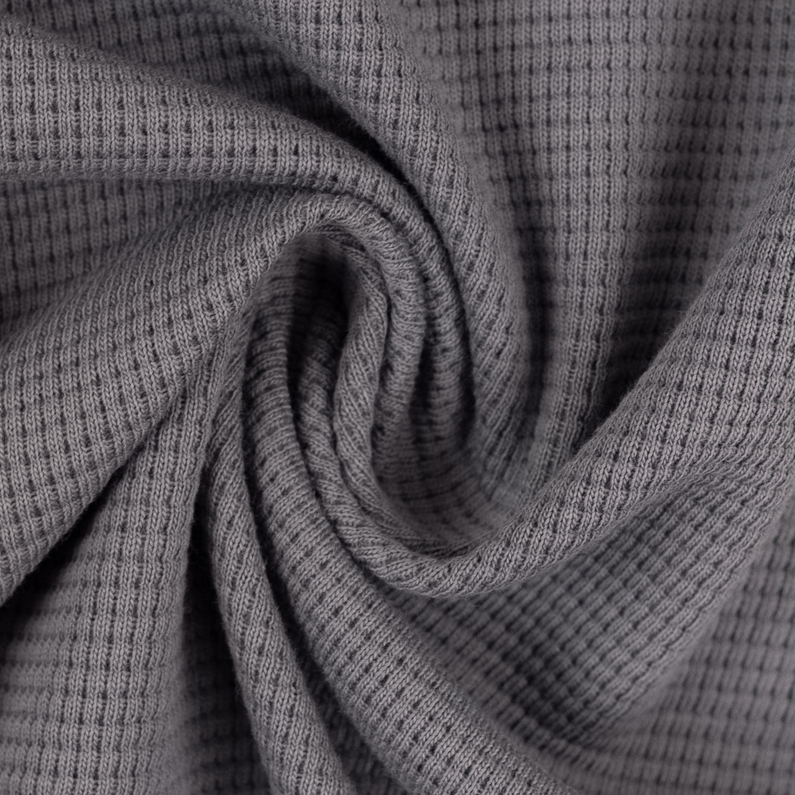 Waffle Knit Fabric - Light Grey Melange