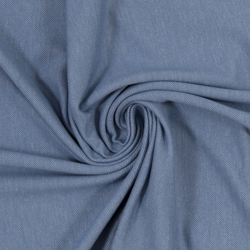 *REMNANT 93cm* European Cotton Elastane Jersey Knit, Oeko-Tex, Denim Look, Blue Grey