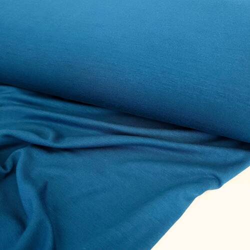 European Bamboo Elastane Jersey, Oeko-Tex, Solid, Petrol Blue