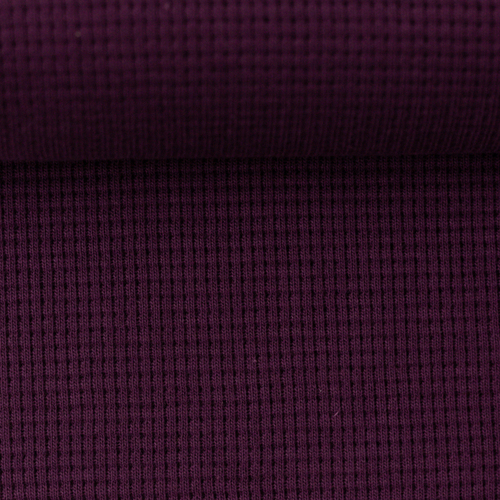 *REMNANT 60cm* European Waffle Knit, Oeko-Tex, Eggplant