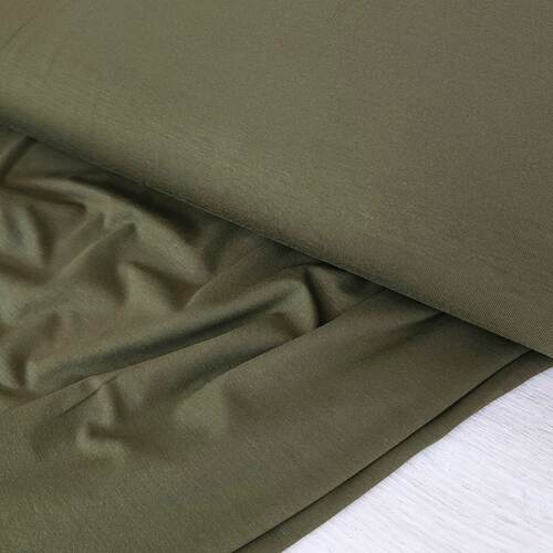 European Bamboo Elastane Jersey, Oeko-Tex, Solid, Olive