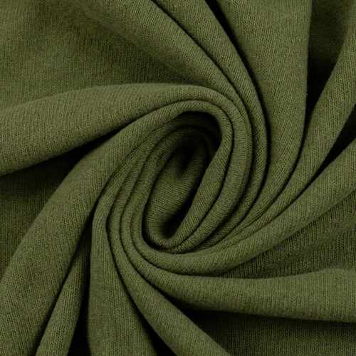 *REMNANT 74cm* European Knitted Brushed Cotton, Mid Weight, Khaki