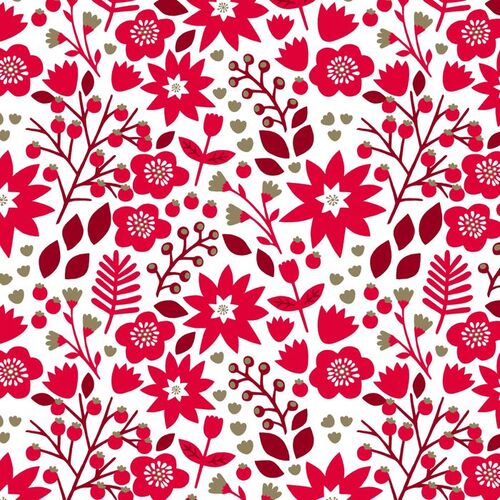 *REMNANT 127cm* Dashwood Studio, Starlit Hollow, Floral Red Metallic