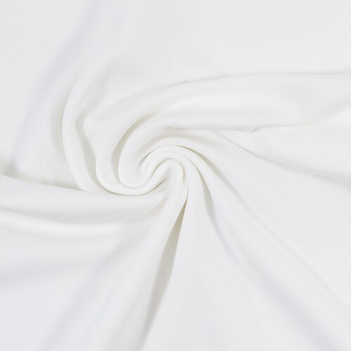 *REMNANT 82cm* European Cotton Elastane Jersey, Solid, Oeko-Tex, White