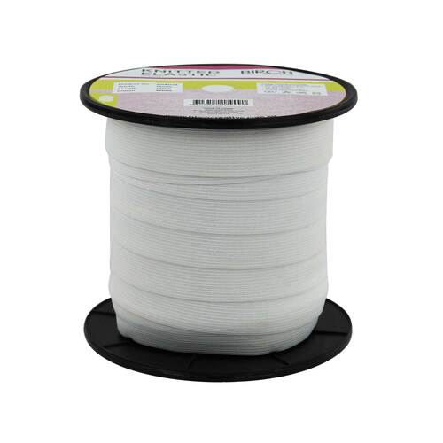 Elastic, Birch Creative, Knitted 12mm, White 100m Roll