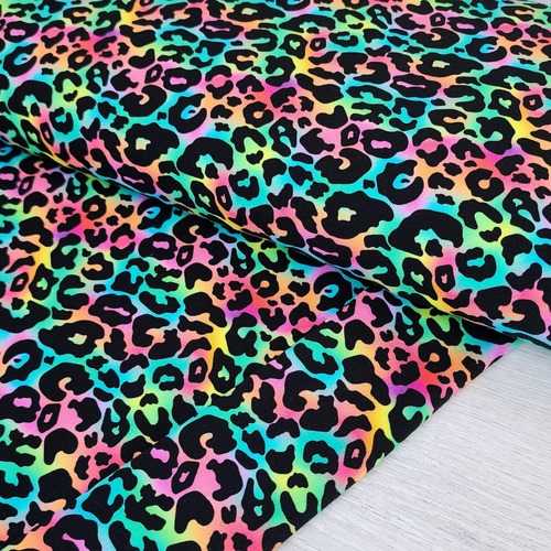 European Cotton Elastane Jersey, Oeko-Tex, Cheetah Print Jade