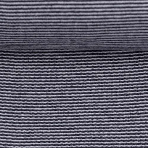 *REMNANT 62cm* European Cotton Elastane Jersey, Oeko-Tex, 1mm Stripes Navy/White