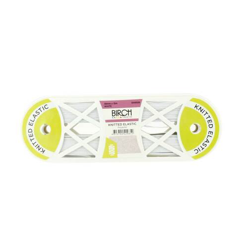 Elastic, Birch Creative, Knitted 38mm, White 15m Roll