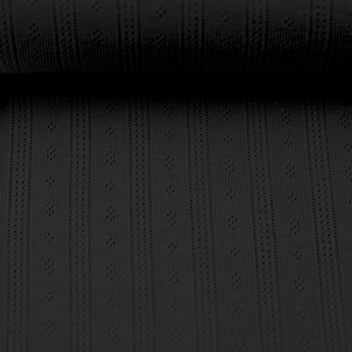 European Cotton Jersey, Oeko-Tex, Pointelle Black