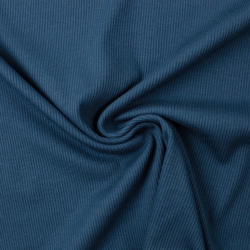 European Fine Ribbed Jersey Knit, Oeko-Tex, Petrol Blue