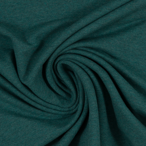 European Cotton Elastane Jersey, Oeko-Tex, Melange Dark Green