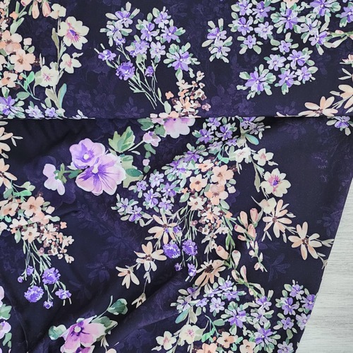 European Woven Viscose, Oeko-Tex, Floral Navy