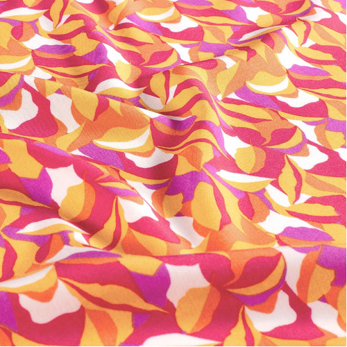 European Woven Viscose, Oeko-Tex, Sunset Leaves