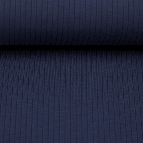 European Lounge Ribbed Jersey Knit, Oeko-Tex, Dark Navy