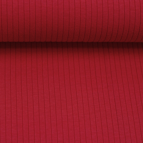 European Lounge Ribbed Jersey Knit, Oeko-Tex, Deep Red