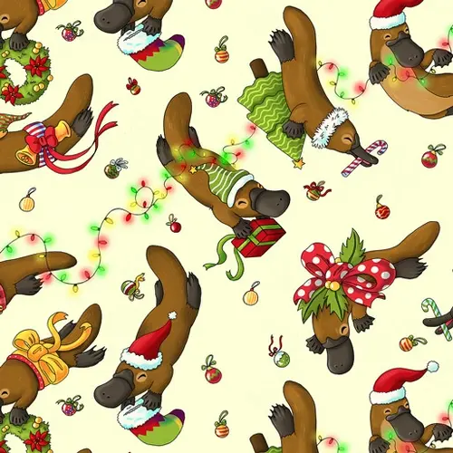 KK Fabrics, A Wild & Colourful Christmas, Platypus's Cream