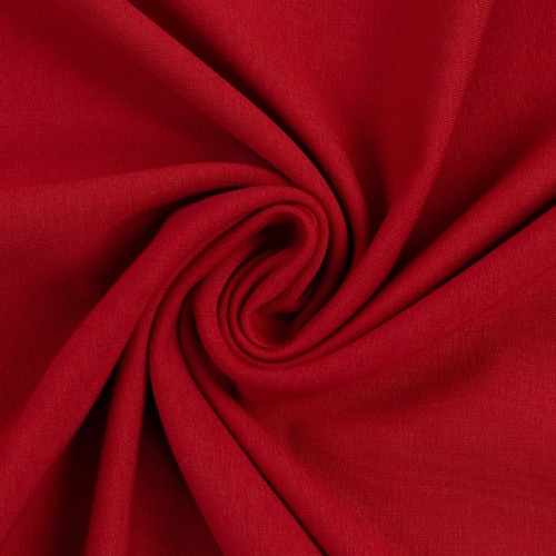 *REMNANT 64cm* European Cotton Elastane Jersey, Solid, Oeko-Tex, Deep Red